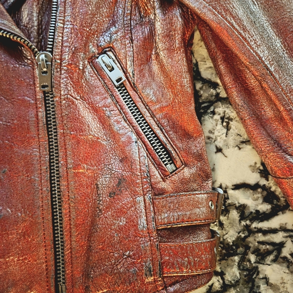 IRO Red Leather Jacket - Picture 7 of 9